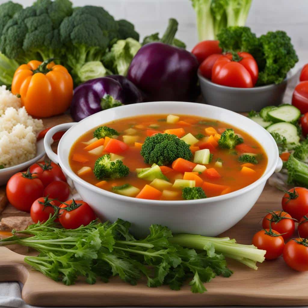 Gemüsesuppe für gesunde Ernährung