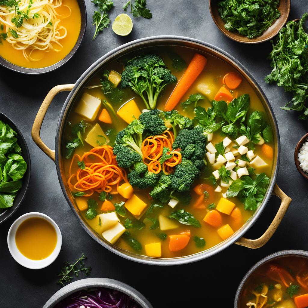 Vegetarische und vegane Suppenvarianten mit Gemüsebrühe