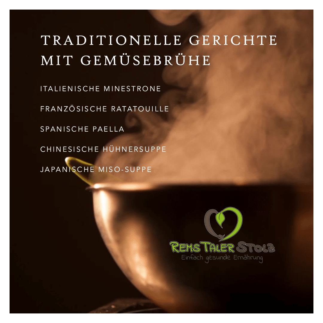 Traditionelle Gerichte mit Gemüsebrühe