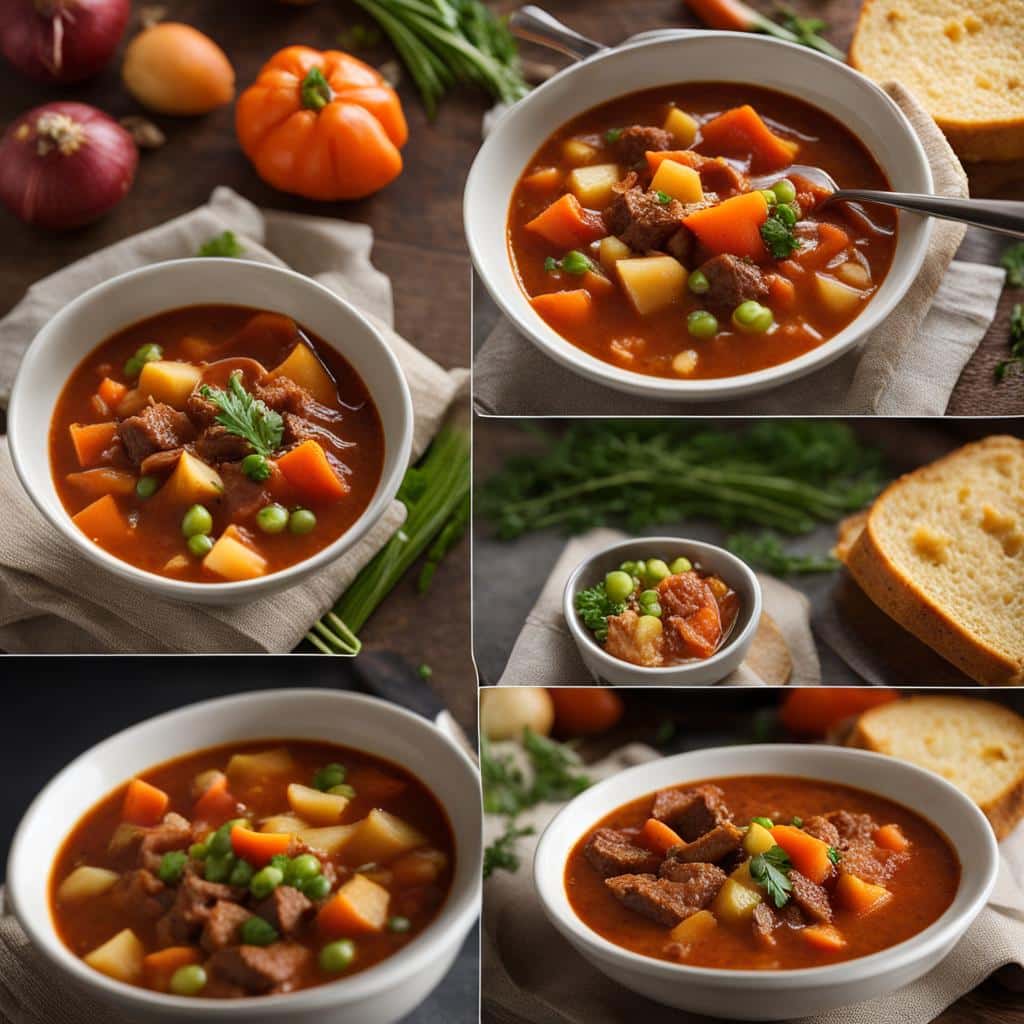 Gulaschsuppe und Gemüseeintopf