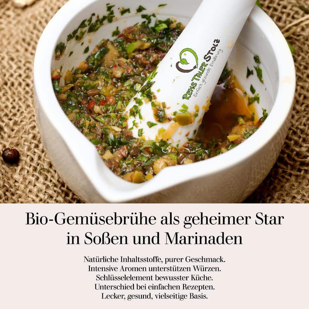 Bio-Gemüsebrühe als geheimer Star in Soßen und Marinaden